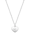 Tiny Blessings Kids' Girls' Sterling Silver Baby Heart & Engraved Initial 13-14 Necklace - Children In Silver - K