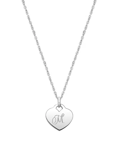 Tiny Blessings Kids' Girls' Sterling Silver Baby Heart & Engraved Initial 13-14 Necklace - Children In Silver - M