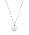 Tiny Blessings Kids' Girls' Sterling Silver Baby Heart & Engraved Initial 13-14 Necklace - Children In Silver - N