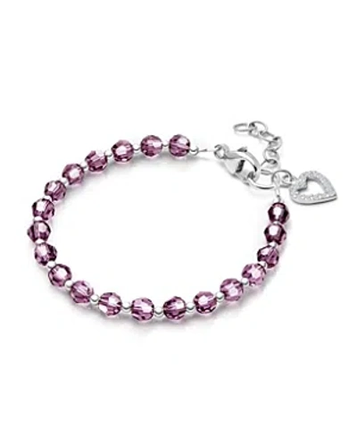 Tiny Blessings Girls' Sterling Silver Birthstone Crystal 6.25 Bracelet - Baby, Little Kid, Big Kid In February