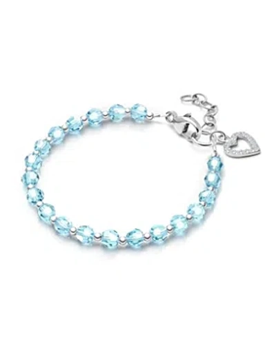 Tiny Blessings Girls' Sterling Silver Birthstone Crystal 6.25 Bracelet - Baby, Little Kid, Big Kid In March