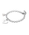 Tiny Blessings Kids' Girls' Sterling Silver Classic Charm Bracelet & Engraved Initial 6.25 Bracelet - Children In Silver - L