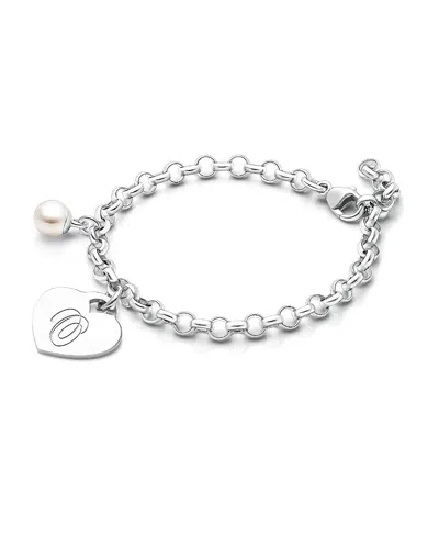 Tiny Blessings Kids' Girls' Sterling Silver Classic Charm Bracelet & Engraved Initial 6.25 Bracelet - Children In Silver - O