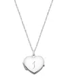 Tiny Blessings Kids' Girls' Sterling Silver Heart Locket & Engraved Initial 14-16 Necklace - Children In Silver - I