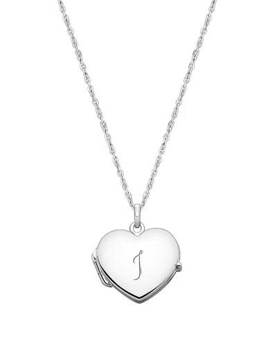 Tiny Blessings Kids' Girls' Sterling Silver Heart Locket & Engraved Initial 14-16 Necklace - Children In Silver - I