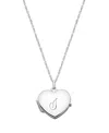 Tiny Blessings Kids' Girls' Sterling Silver Heart Locket & Engraved Initial 14-16 Necklace - Children In Silver - J