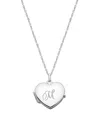 Tiny Blessings Kids' Girls' Sterling Silver Heart Locket & Engraved Initial 14-16 Necklace - Children In Silver - M