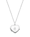 Tiny Blessings Kids' Girls' Sterling Silver Heart Locket & Engraved Initial 14-16 Necklace - Children In Silver - O