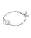 Tiny Blessings Children's Sterling Silver Lovely Heart Id Bracelet & Engraved Initial Girls' 6 Bracelet In Silver - C