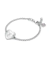 Tiny Blessings Children's Sterling Silver Lovely Heart Id Bracelet & Engraved Initial Girls' 6 Bracelet In Silver - E