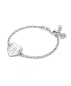 Tiny Blessings Children's Sterling Silver Lovely Heart Id Bracelet & Engraved Initial Girls' 6 Bracelet In Silver - G