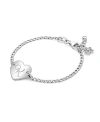 Tiny Blessings Kids' Children's Sterling Silver Lovely Heart Id Bracelet & Engraved Initial Girls' 6 Bracelet In Silver - K