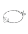 Tiny Blessings Children's Sterling Silver Lovely Heart Id Bracelet & Engraved Initial Girls' 6 Bracelet In Silver - L