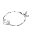 Tiny Blessings Children's Sterling Silver Lovely Heart Id Bracelet & Engraved Initial Girls' 6 Bracelet In Silver - M