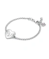 Tiny Blessings Children's Sterling Silver Lovely Heart Id Bracelet & Engraved Initial Girls' 6 Bracelet In Silver - V