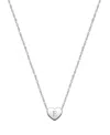 Tiny Blessings Kids' Girls' Sterling Silver Mini Sliding Heart & Engraved Initial 13-14 Necklace - Children In Silver - E