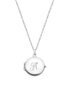 Tiny Blessings Kids' Girls' Sterling Silver Round Locket & Engraved Initial 14-16 Necklace - Children In Silver - A