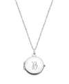 Tiny Blessings Kids' Girls' Sterling Silver Round Locket & Engraved Initial 14-16 Necklace - Children In Silver - B