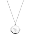 Tiny Blessings Kids' Girls' Sterling Silver Round Locket & Engraved Initial 14-16 Necklace - Children In Silver - C