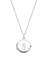 Tiny Blessings Kids' Girls' Sterling Silver Round Locket & Engraved Initial 14-16 Necklace - Children In Silver - G