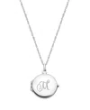 Tiny Blessings Kids' Girls' Sterling Silver Round Locket & Engraved Initial 14-16 Necklace - Children In Silver - M