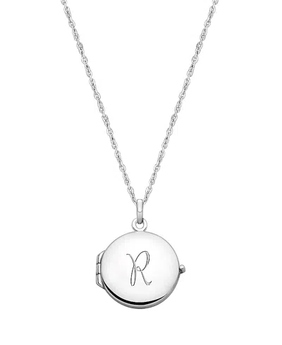 Tiny Blessings Kids' Girls' Sterling Silver Round Locket & Engraved Initial 14-16 Necklace - Children In Silver - R