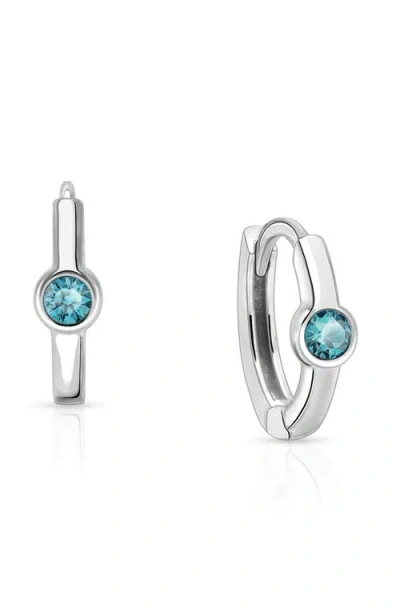 Tiny Blessings Babies'  Sterling Silver 9mm Birthstone Huggie Hoops Earrings