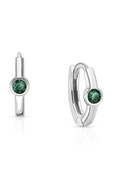 Tiny Blessings Babies'  Sterling Silver 9mm Birthstone Huggie Hoops Earrings