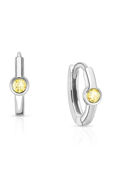 Tiny Blessings Babies'  Sterling Silver 9mm Birthstone Huggie Hoops Earrings