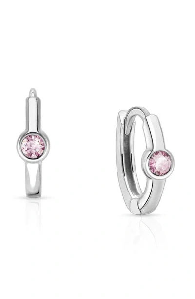 Tiny Blessings Babies'  Sterling Silver 9mm Birthstone Huggie Hoops Earrings