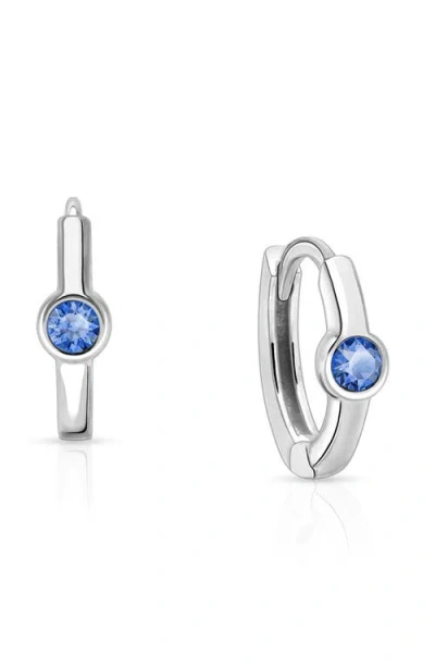 Tiny Blessings Babies'  Sterling Silver 9mm Birthstone Huggie Hoops Earrings In Multi