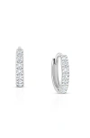 Tiny Blessings Sterling Silver 9mm Timeless Pave Huggie Hoop Earrings In White