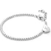 Tiny Blessings Sterling Silver Dainty Heart & Engraved Initial 5.25" Bracelet In Metallic