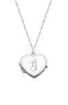 Tiny Blessings Girls' Sterling Silver Heart Locket & Engraved Initial 14-16 Necklace - Children In Metallic