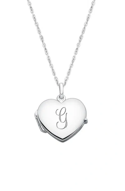 TINY BLESSINGS TINY BLESSINGS STERLING SILVER HEART LOCKET & ENGRAVED INITIAL 14-16" NECKLACE