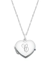 Tiny Blessings Kids'  Sterling Silver Heart Locket & Engraved Initial 14-16" Necklace In Metallic