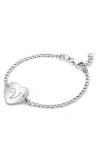 Tiny Blessings Kids'  Sterling Silver Lovely Heart Id Bracelet & Engraved Initial 6" Bracelet In Brown