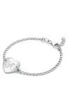 Tiny Blessings Sterling Silver Lovely Heart Id Bracelet & Engraved Initial 6" Bracelet In Brown