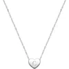 Tiny Blessings Sterling Silver Mini Sliding Heart & Engraved Initial 12-14" Necklace In Metallic