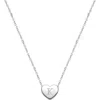 Tiny Blessings Kids'  Sterling Silver Mini Sliding Heart & Engraved Initial 12-14" Necklace In Metallic