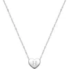 Tiny Blessings Kids'  Sterling Silver Mini Sliding Heart & Engraved Initial 12-14" Necklace In Metallic
