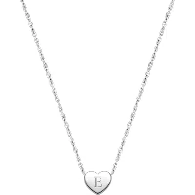 Tiny Blessings Kids'  Sterling Silver Mini Sliding Heart & Engraved Initial 12-14" Necklace In Metallic