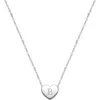 Tiny Blessings Kids'  Sterling Silver Mini Sliding Heart & Engraved Initial 12-14" Necklace In Metallic