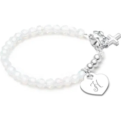 Tiny Blessings Babies'  Sterling Silver Signature White Crystal With Cross Bracelet