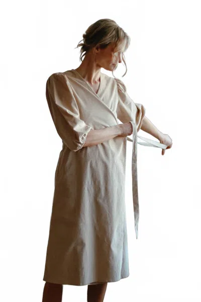 Tiny Bunny Wrap Dress In Beige