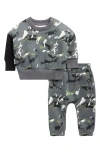 Tiny By Tiny Tribe Camouflage Pullover & Sweatpants Set In Gray