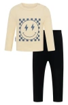 Tiny By Tiny Tribe Smiling Check Graphic T-shirt & Pants Set In Multi
