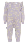 Tiny By Tiny Tribe Wiggle Frill Fleece Romper In Purple