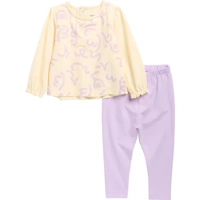 Tiny By Tiny Tribe Babies'  Wiggle Shirt & Leggings Set In Purple