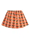 Tiny Cottons Apple-print Corduroy Skirt In Orange
